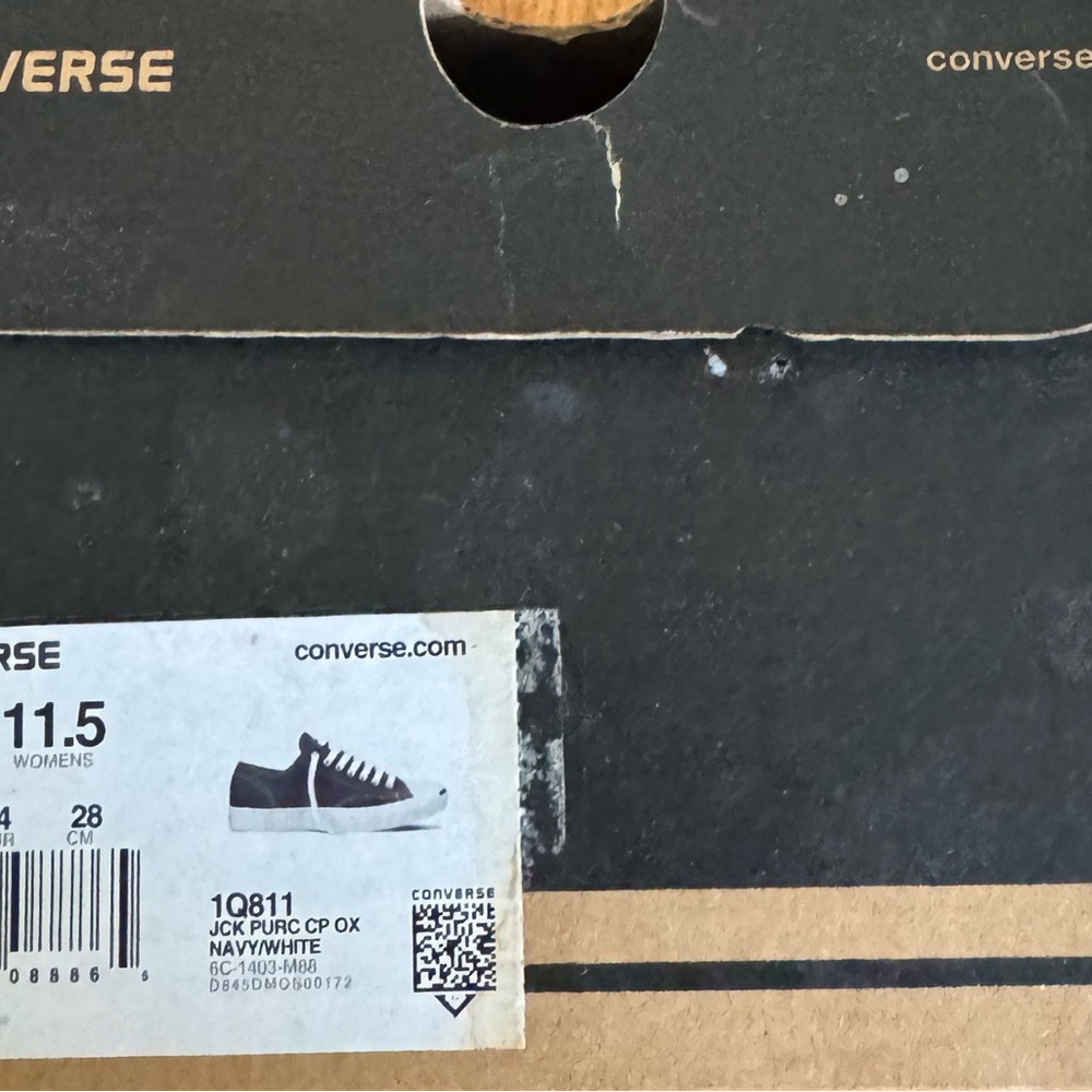 Converse Dark Blue and White Canvas Sneakers - Picture 6 of 8